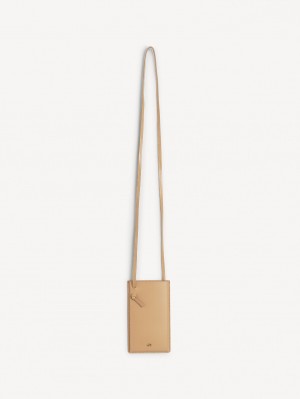 By Malene Birger Aya Leather Phone Pouch Annet Tilbehør Sand | NO_BB68674