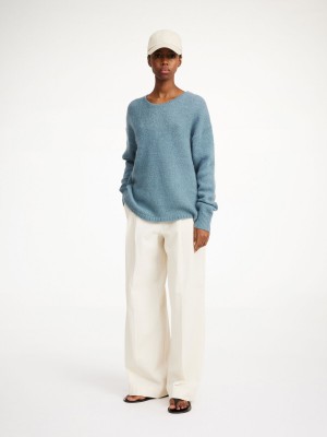 By Malene Birger Briella Mohair-blend Sweater Strikkevarer Cool Water | NO_BB45399