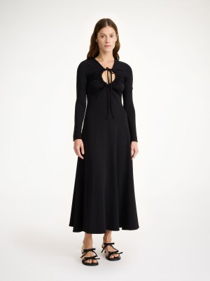 By Malene Birger Deija Maxi Dress Strikkevarer Svarte | NO_BB25320