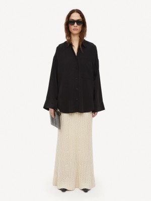 By Malene Birger Derris Organic Silk Skjorte Svarte | NO_BB40250