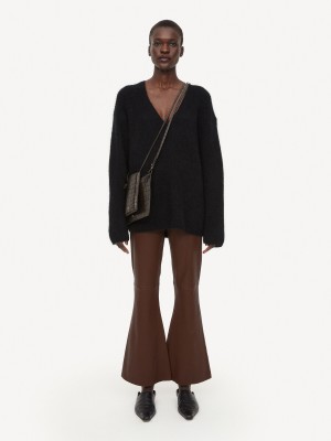 By Malene Birger Evyline Cropped Leather Bukser Chestnut | NO_BB21573