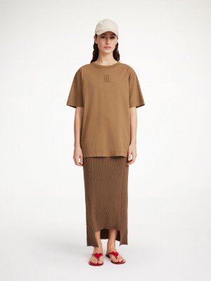 By Malene Birger Fayeh Organic Cotton T-shirt Topper Shitake | NO_BB15400