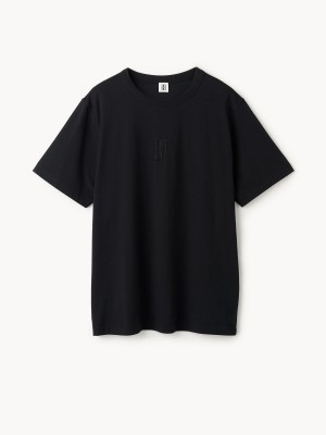 By Malene Birger Fayeh Organic Cotton T-shirt Topper Svarte | NO_BB47335