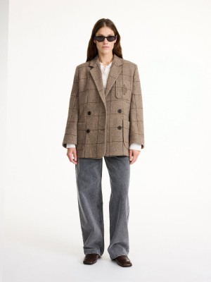 By Malene Birger Railey Double-breasted Blazere Autumn check | NO_BB62786